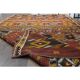 Vintage Turkish Oushak handmade wool cotton red area rug 178x335
