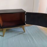 Black and gold gold vintage bedside nightstand