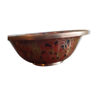 Cloisonned bowl, gilded brass edges,12,5cm x 4,5cm