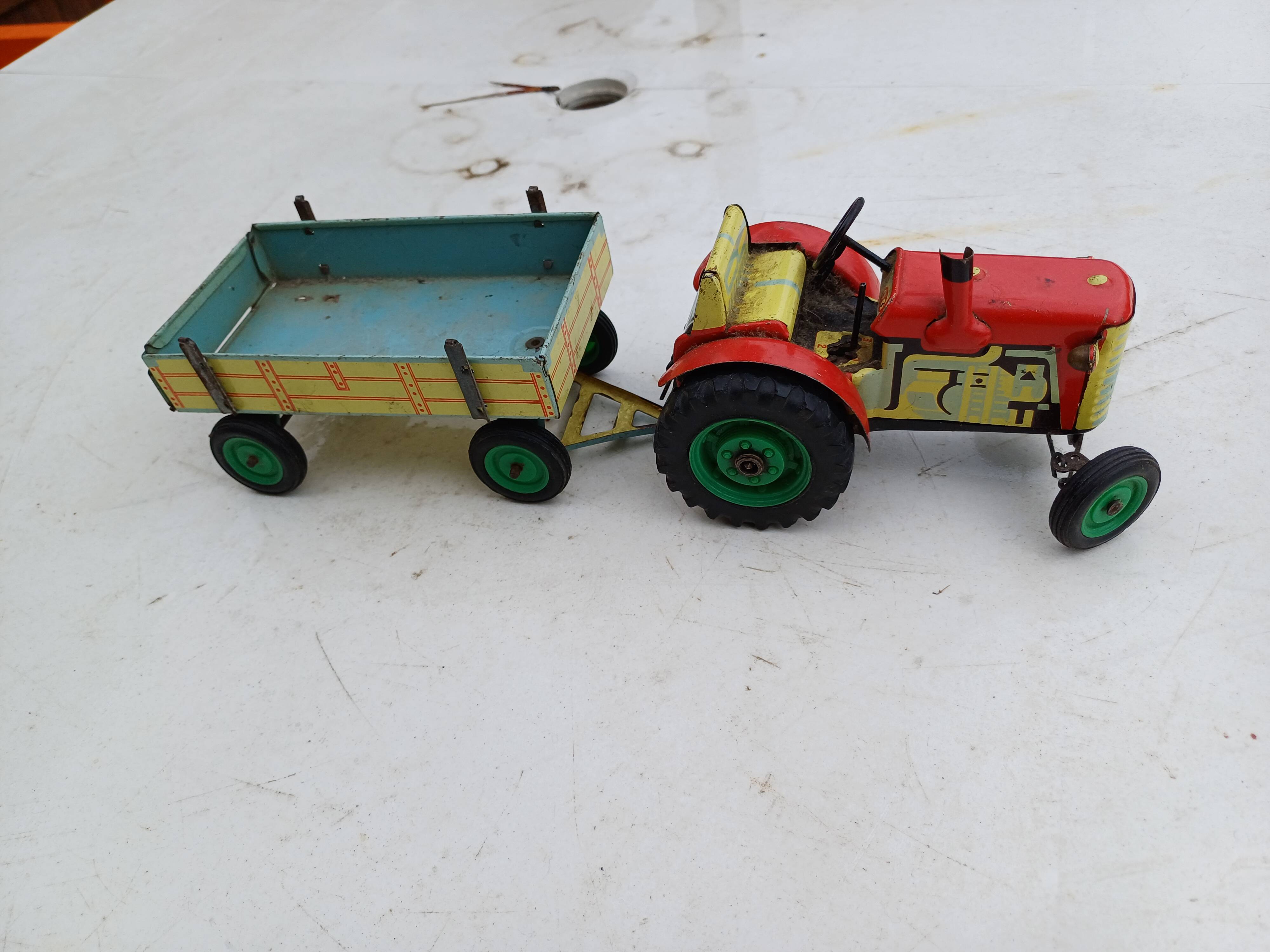 Friction metal tractor and trailer