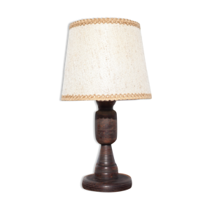 Lampe de table vintage, lampe vintage, lampe pied bois avec abat-jour, lampe à poser, déco intérieur