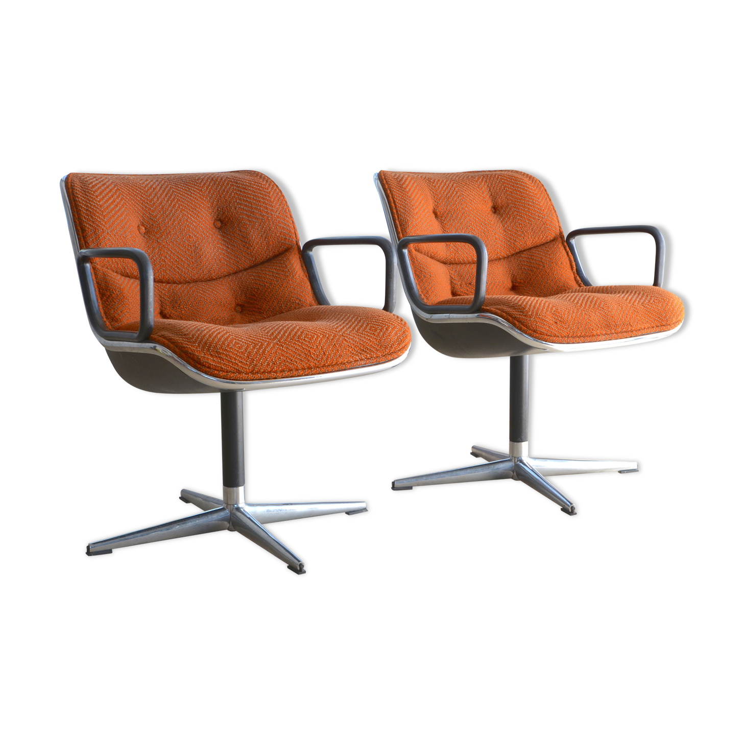 Pair of chairs by Charles Pollock, 1st edition, Edition Knoll