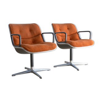 Pair of chairs by Charles Pollock, 1st edition, Edition Knoll