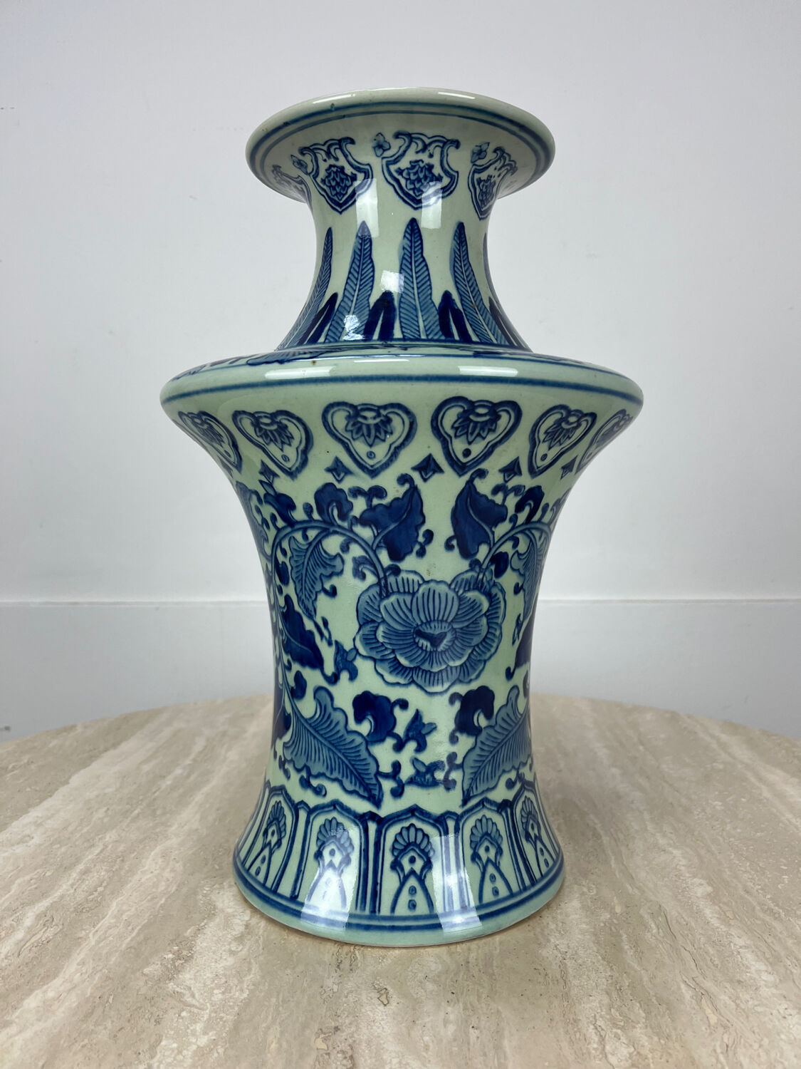 Chinese porcelain vase, blue, 20th century.