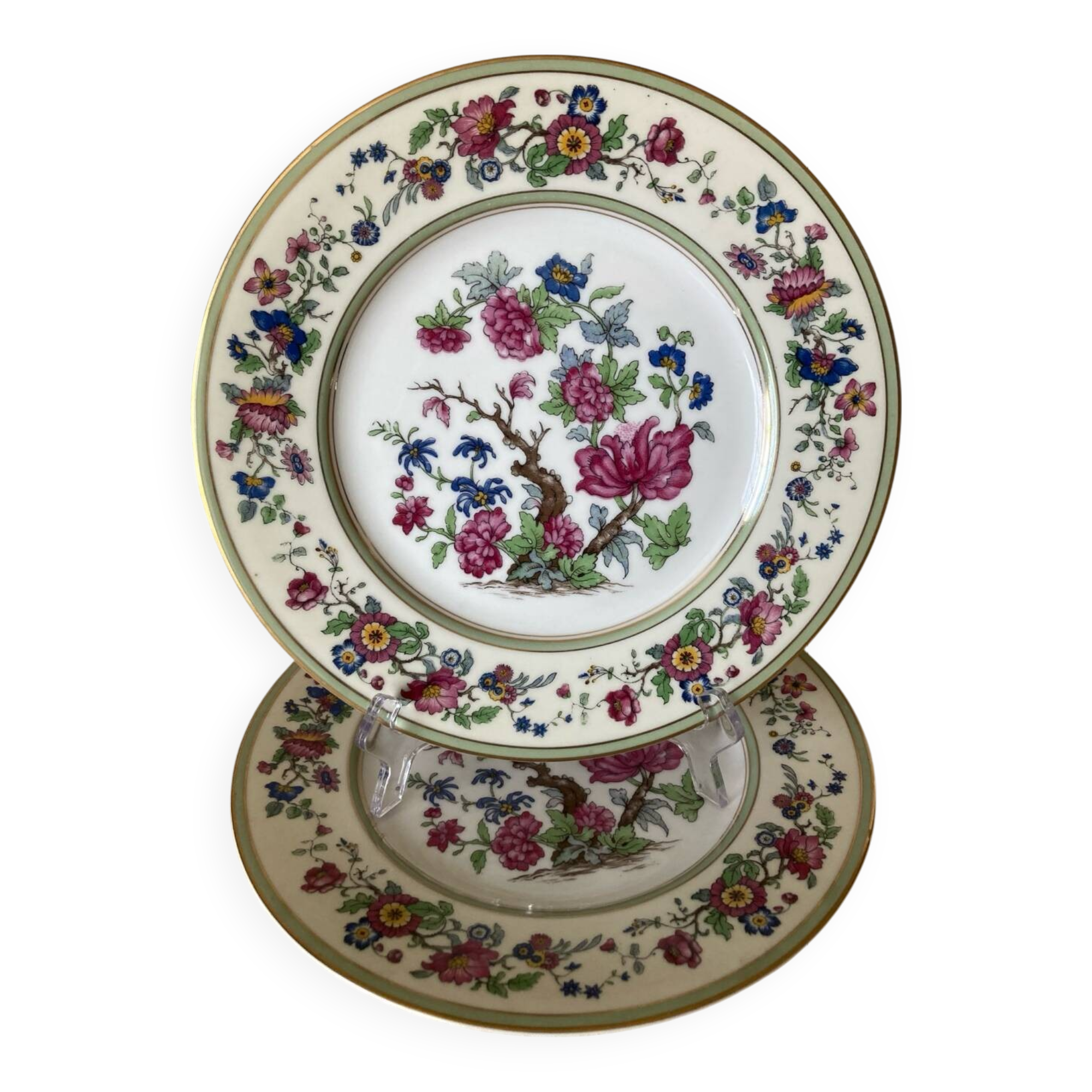 2 Large Presentation Plates “Tree of India” Decor Charles Ahrenfeldt