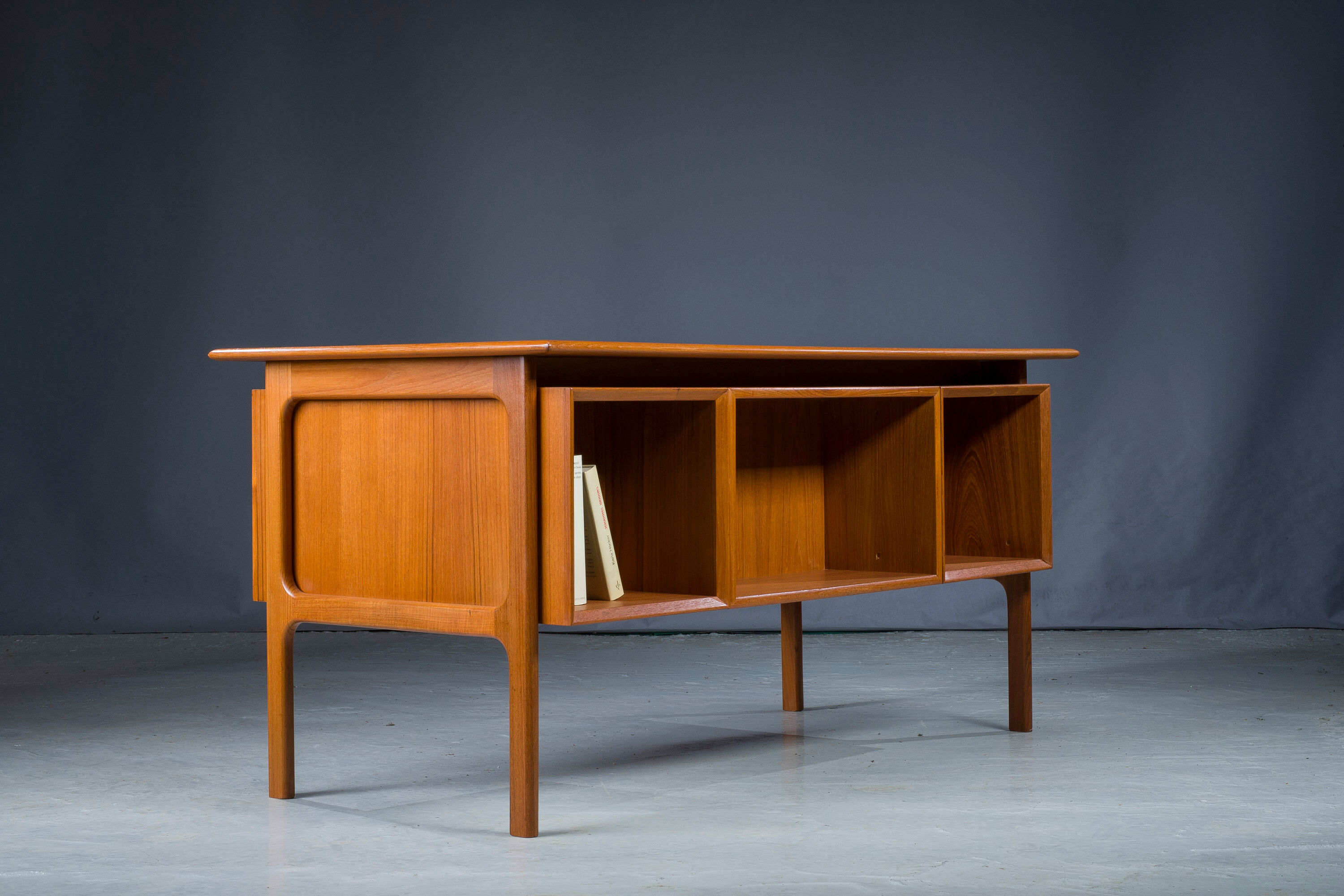 Double-Sided Teak Desk to Arne Vodder from Brouer Møbelfabrik, Denmark, 1960s