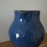 Ceramic pitcher – blue enamel signed J. Normand handmade in France