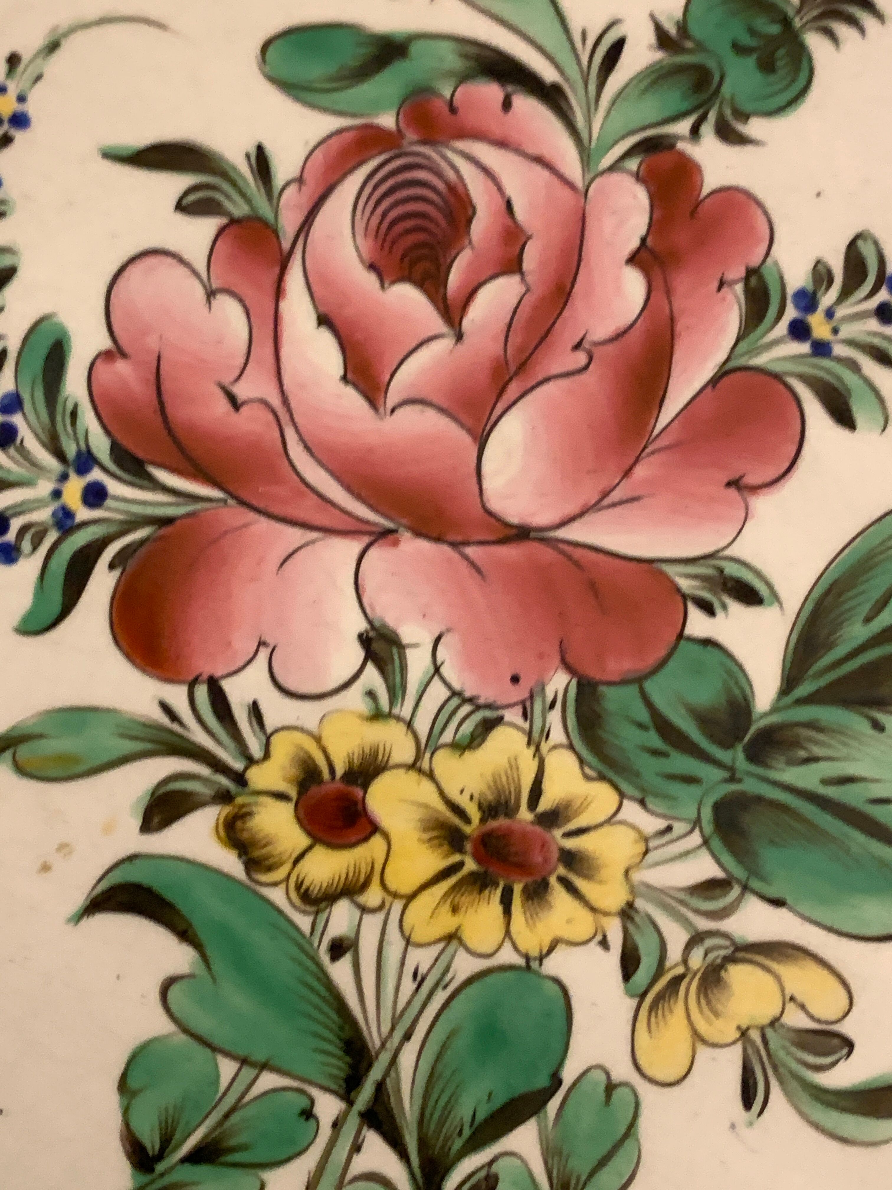 Fruit basket in fine polychrome earthenware KG Lunéville, 1900