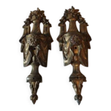 Pair of decorative bronze items from the 19th century.