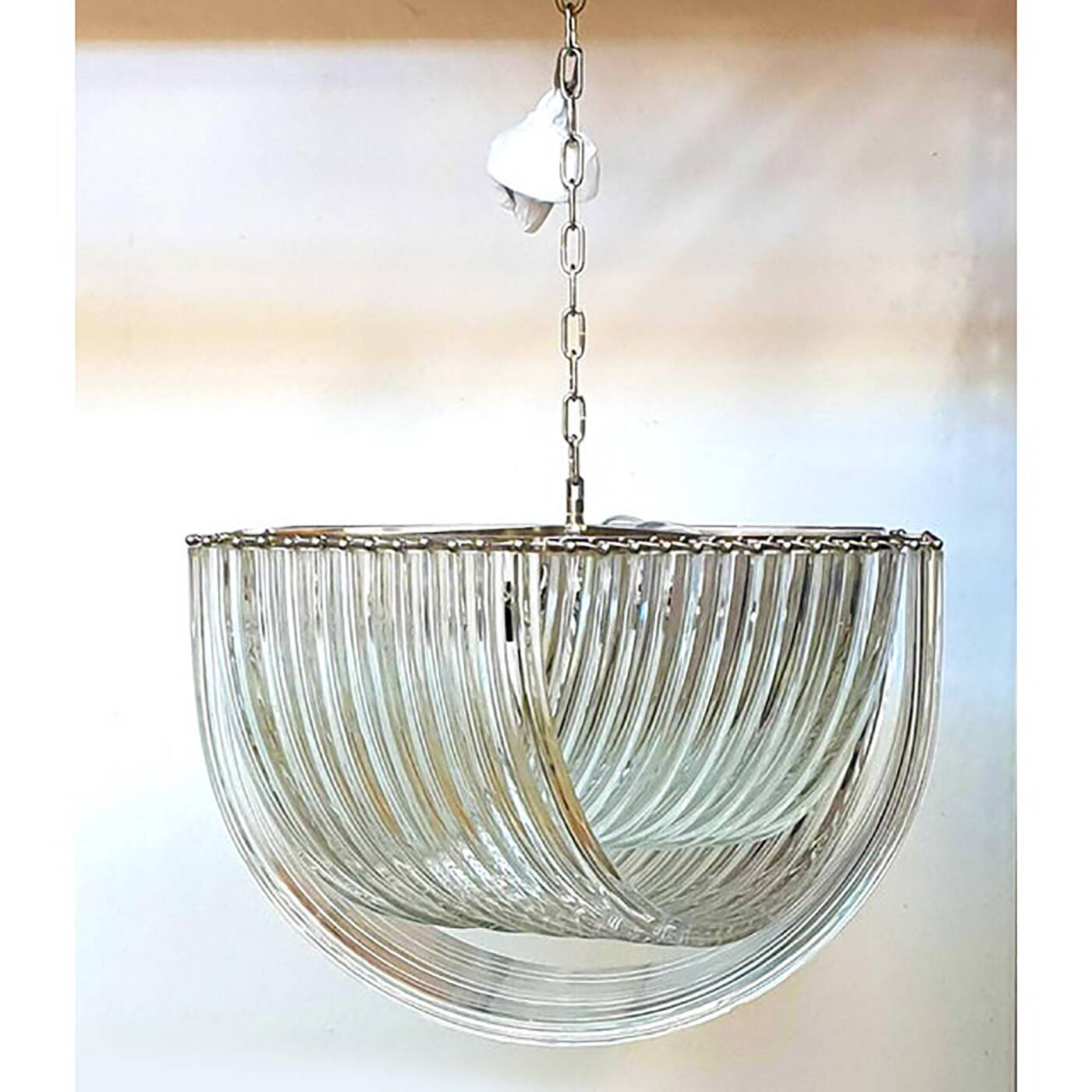 Glass Chandelier Arc in Clear Color With Kromo Metal Frame