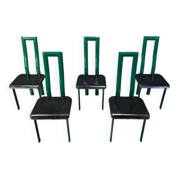 Chaises de salle à manger Regia en modèle italien par Antonello Mosca pour Ycami, années 1980, ensemble de 5.