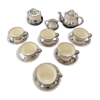 Service à thé faience de langeais, manufacture charles de boissimon et cie