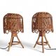 Mid-Century French Riviera Bamboo and Rattan Table Lamps, 1960s