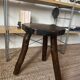 Brutalist wooden tripod stool