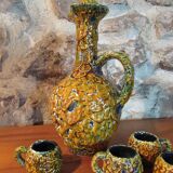 Service liqueur pitcher cyclope charles cart annecy savoie fat lava 1960's
