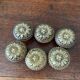 set of 6 solid brass handles in Louis XVI style