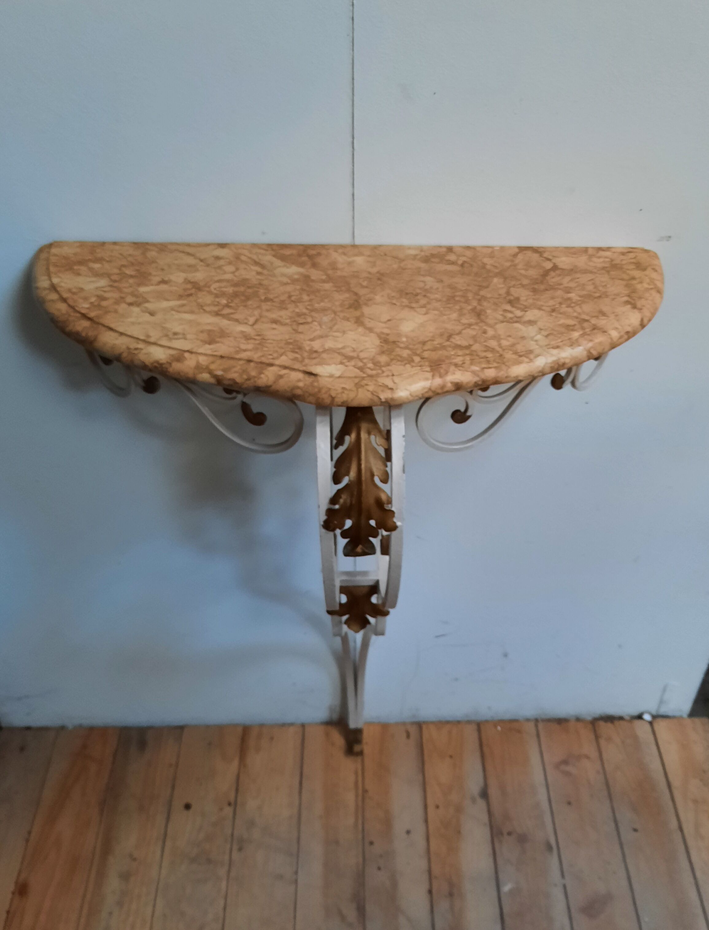 Steel and marble console