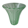 Vase cornet Daum Nancy en cristal vert art deco
