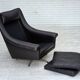 1960s, Danish highback swivel armchair by Aage Christensen, leather.