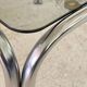 1970s coffee table glass and chrome steel