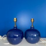 Set of 2 feet of midnight blue ceramic lamp