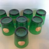 Eight byrrh green glasses