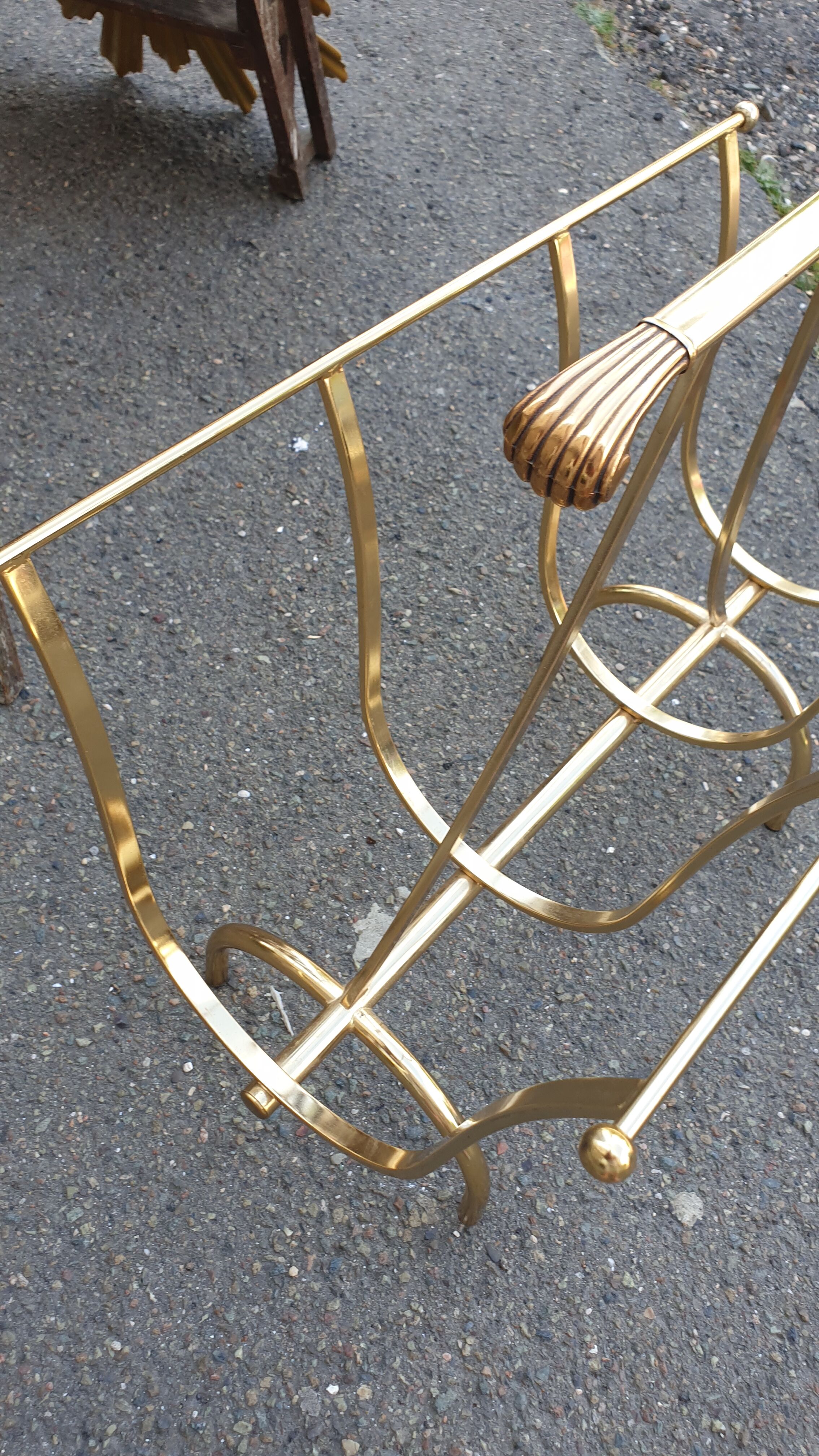 Seventies magazine holder welded brass