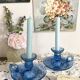 Pair of glass candlesticks