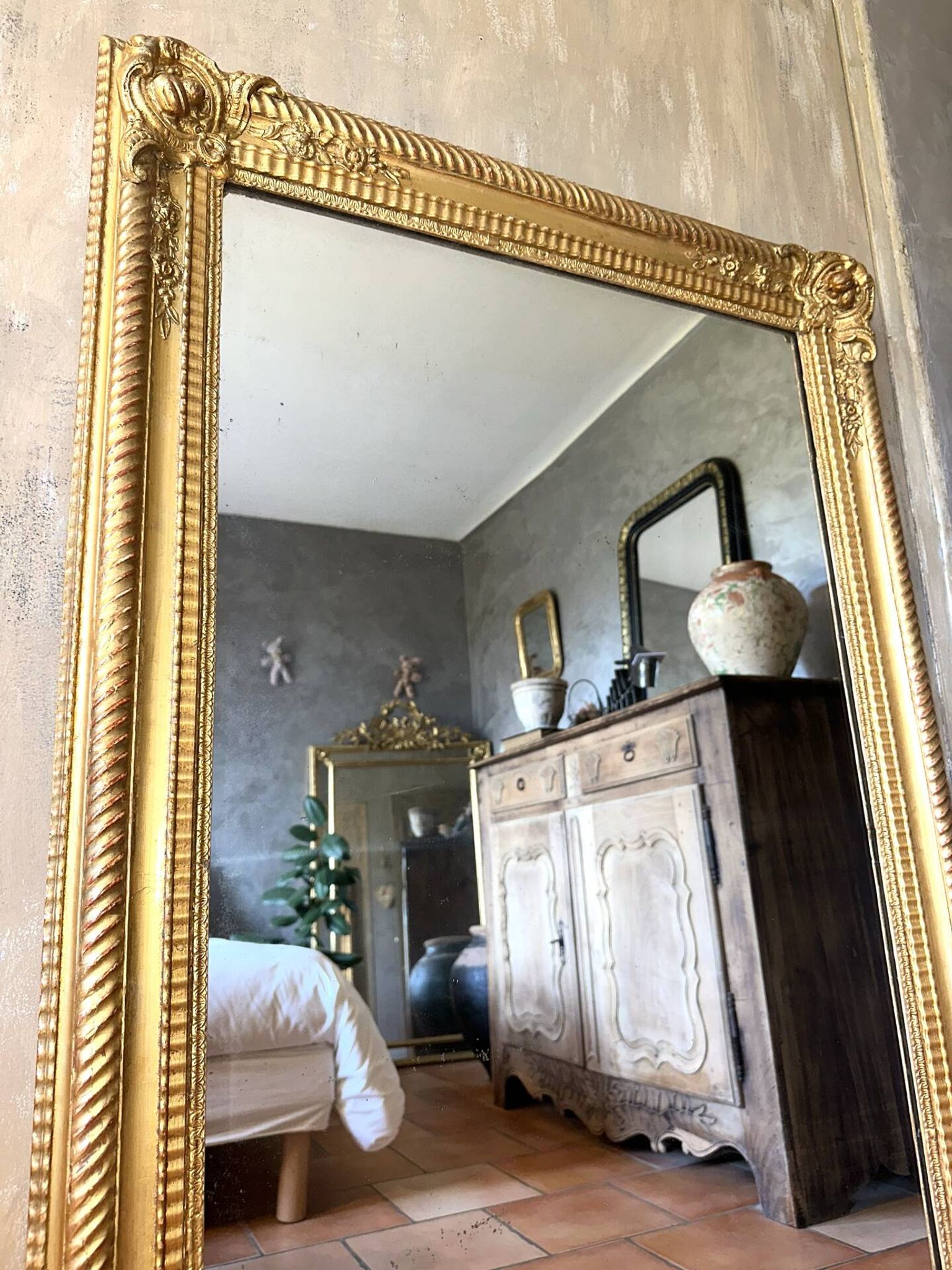 Miroir ancien doré époque début XIXème