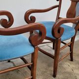 Pair of directorial style armchairs with sticks