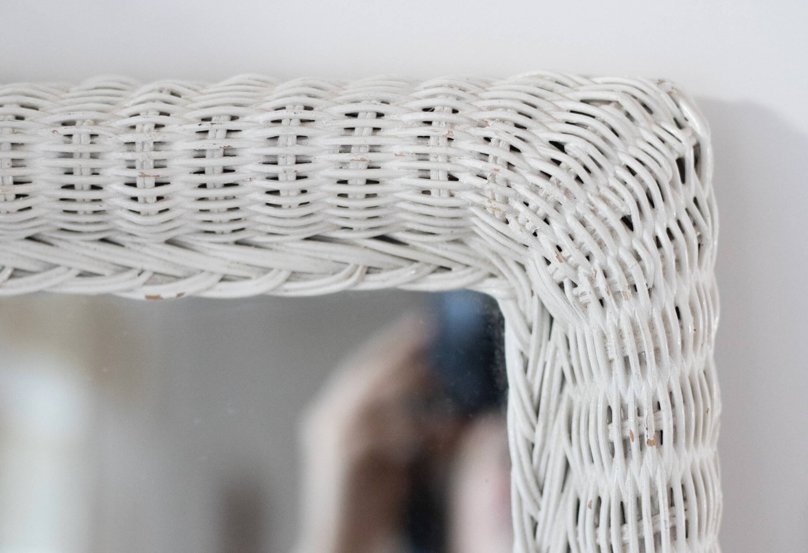 Vintage rattan mirror