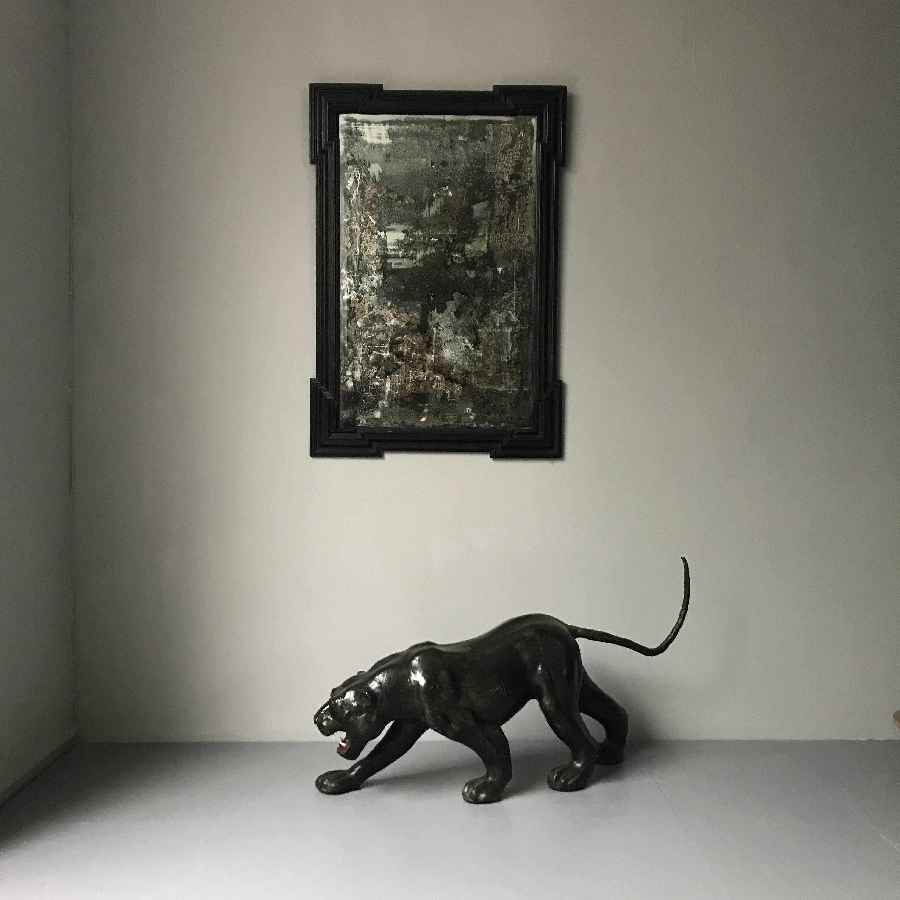 Vintage Gustavian Wood Mirror, 1940s