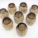 8 smoked glass goblets - Tivoli Luminarc Arcoroc France - vintage 70s
