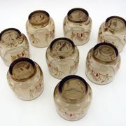 8 smoked glass goblets - Tivoli Luminarc Arcoroc France - vintage 70s