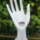 Hand baguier/jewelry holder in vintage white ceramic signed JMR