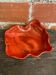 Vintage Red Ceramic Decorative Coupe Plate #D849