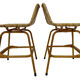 Suite of six vintage bar stools in rattan design Rohe 1960