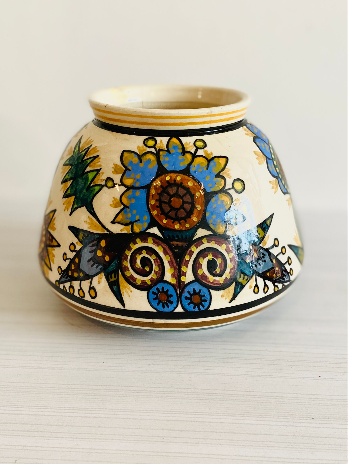 Round ceramic vase signed Paul Fouillen