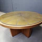 Scandinavian etched brass coffee table, 1960s