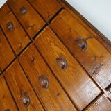 Dutch pine industrial apothecary cabinet, 1950s