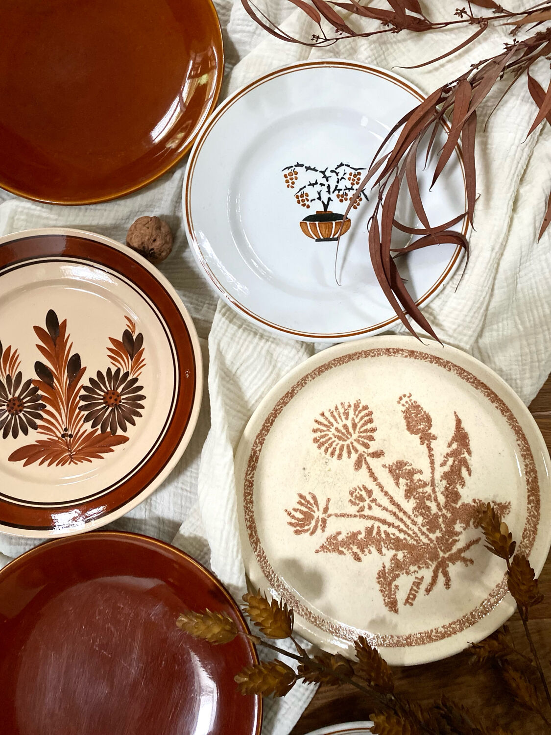 Mismatched antique plates