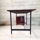 Vintage lacquered top desk with iron structure and pointed brass feet