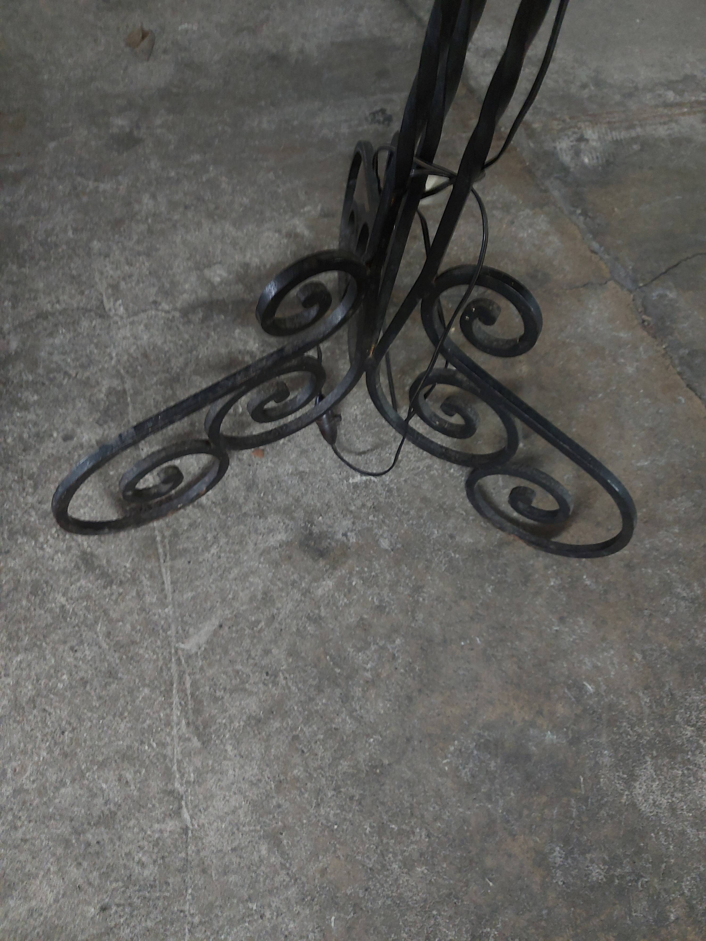 Vintage wrought iron floor lamp