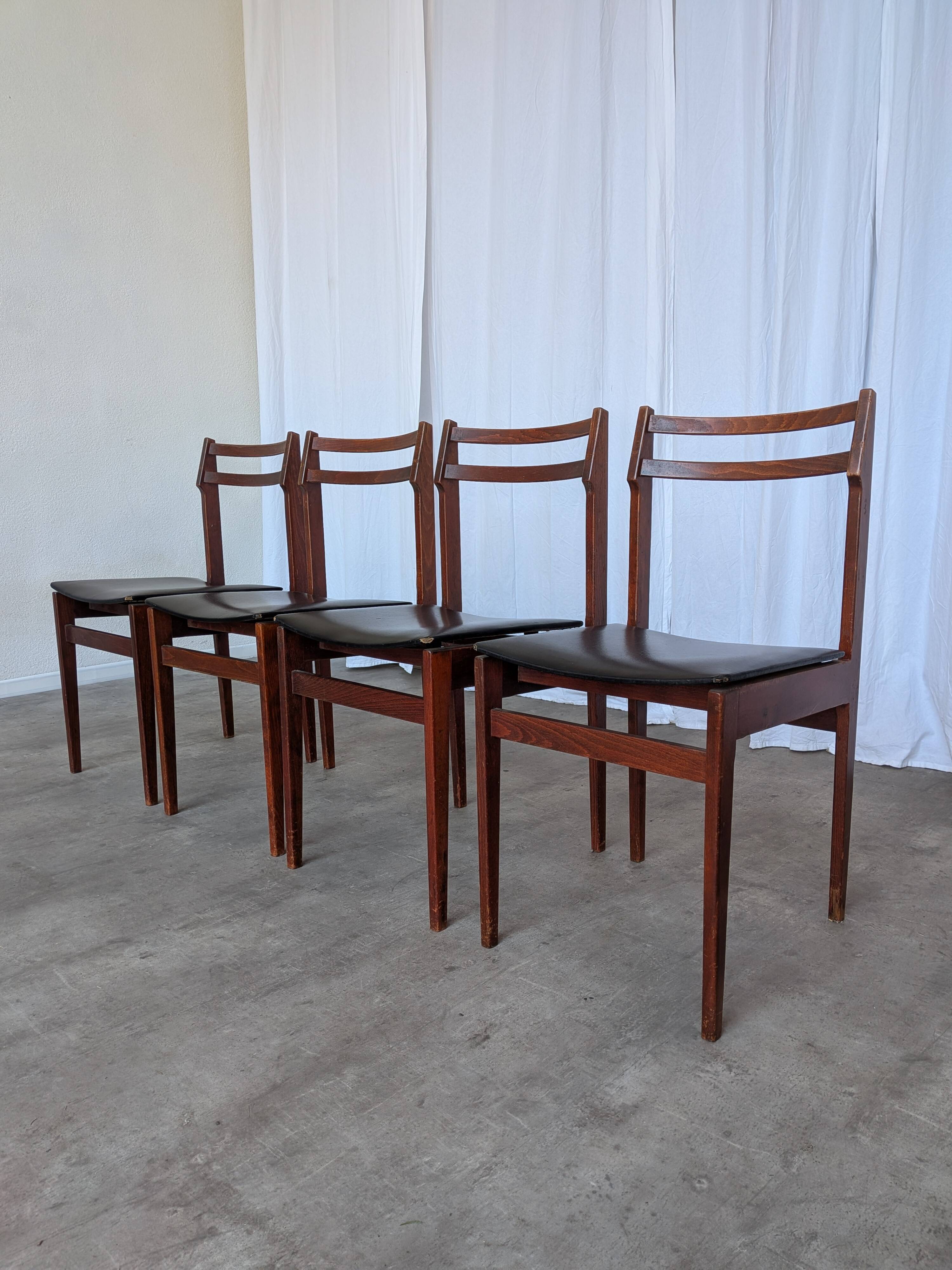 Chaises de salle à manger vintage stol kamnik : années 1970, style scandinave moderne, ensemble de 4