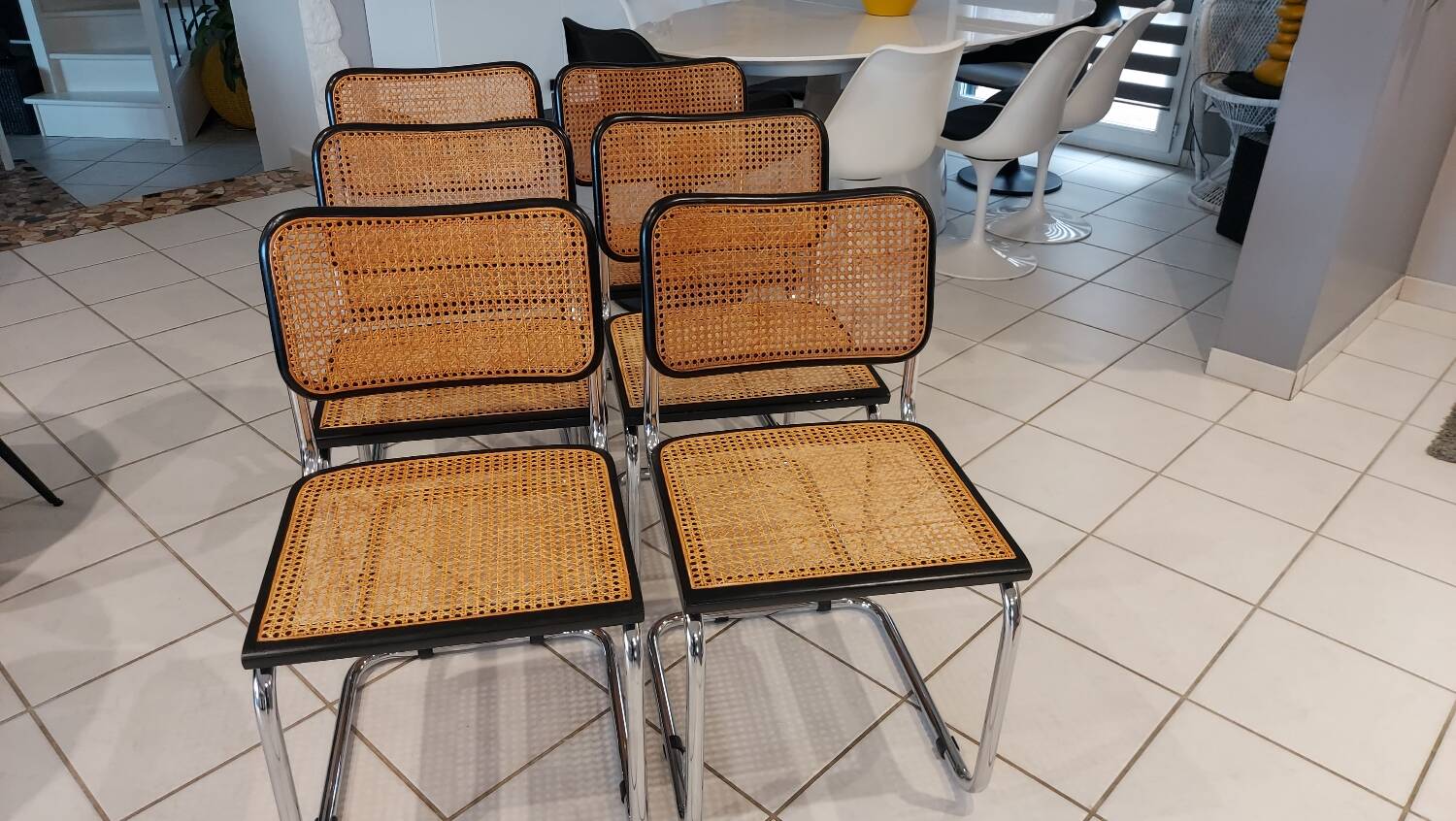 Suite de 6 chaises modèle Cesca B32 par Marcel Breuer vintage 1993