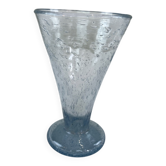 Vase en verre bullé