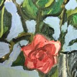 Peinture huile, bouquet de roses