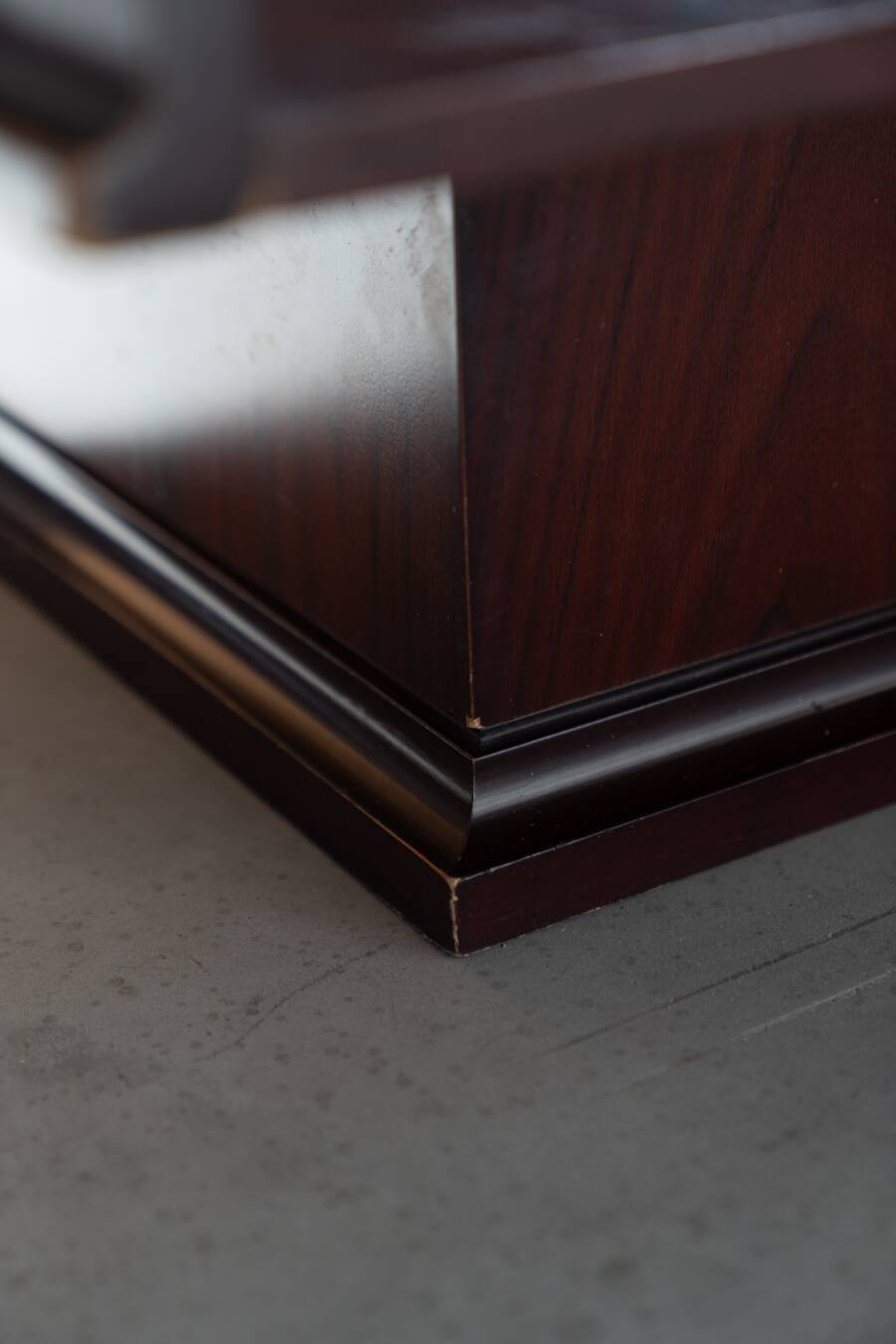 Vintage Mahogany Coffee Table with Glass Top – 1970s