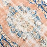 3x6 Rug For Living Room Pale Orange Blue Handmade Turkish Rug, 104x176Cm