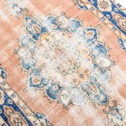 3x6 Rug For Living Room Pale Orange Blue Handmade Turkish Rug, 104x176Cm